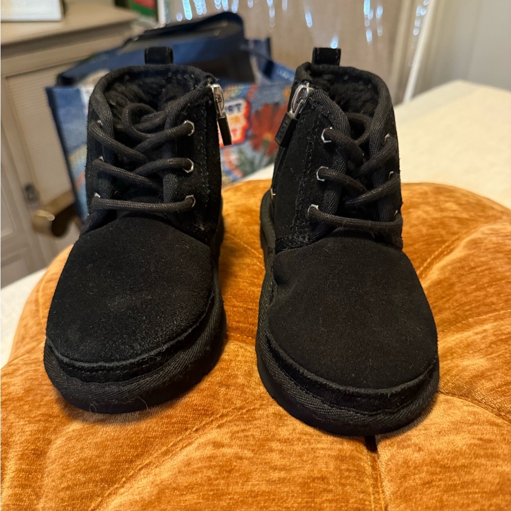 UGG Kids Black Lace-Up Boots
